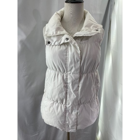 GAP White Zipper/Snap Front 2-Pocket Down Puffer Vest - Picture 1 of 10